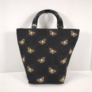Talbots Black And Gold Butterfly Handbag
